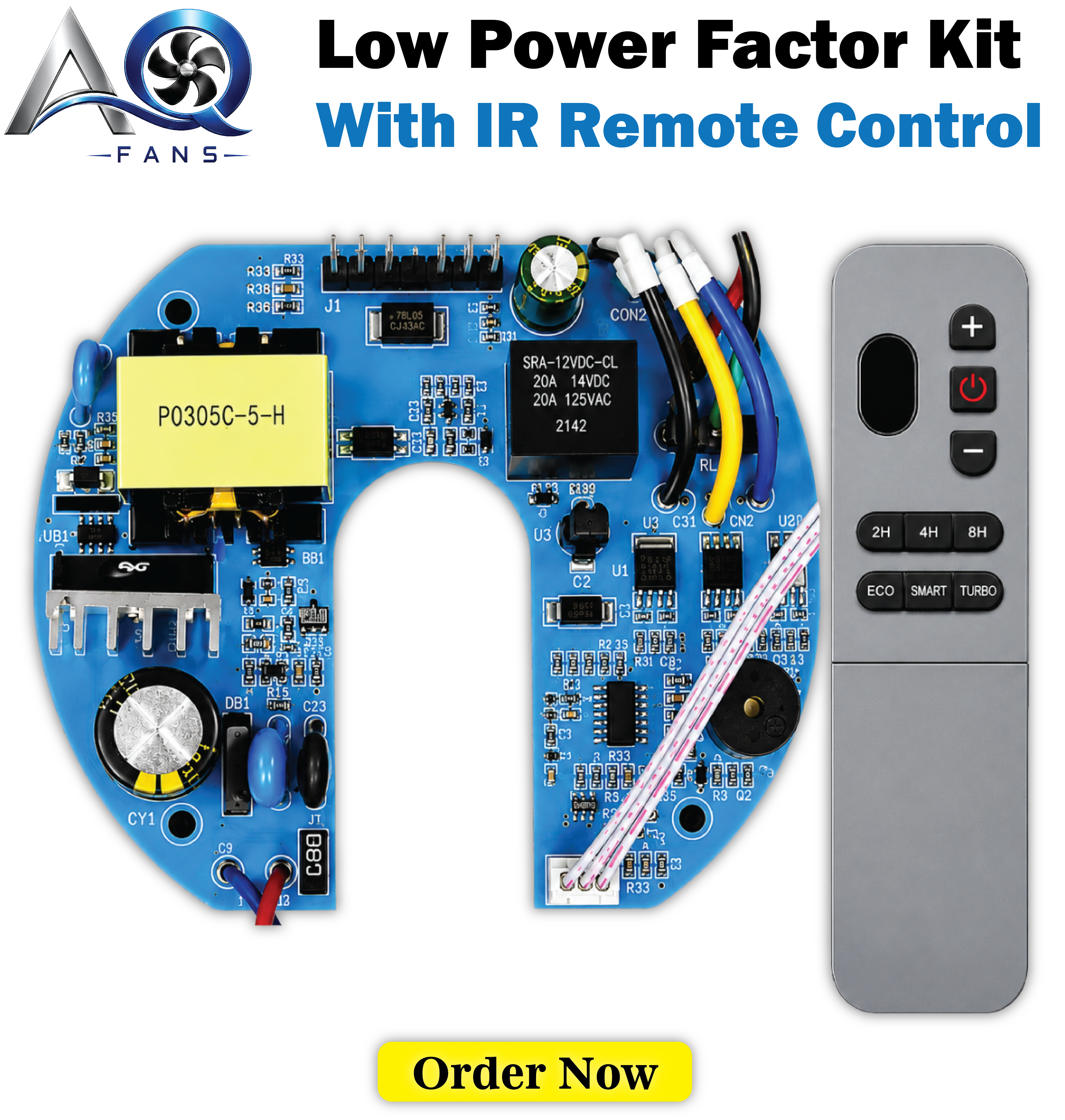 BLDC Ceiling Fan AC DC Kit with IR Remote Control Low Power - Detail 1