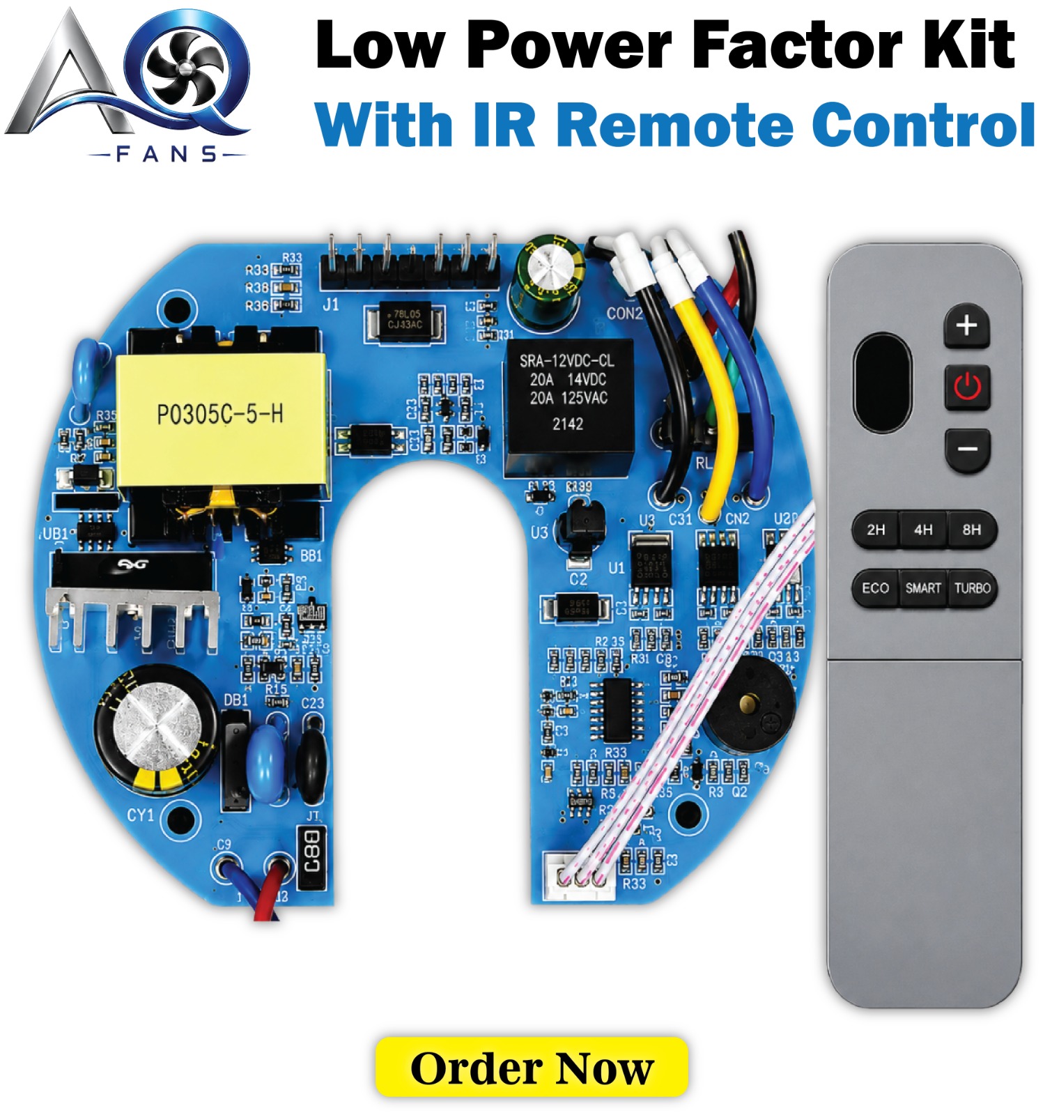 BLDC Ceiling Fan AC DC Kit with IR Remote Control Low Power