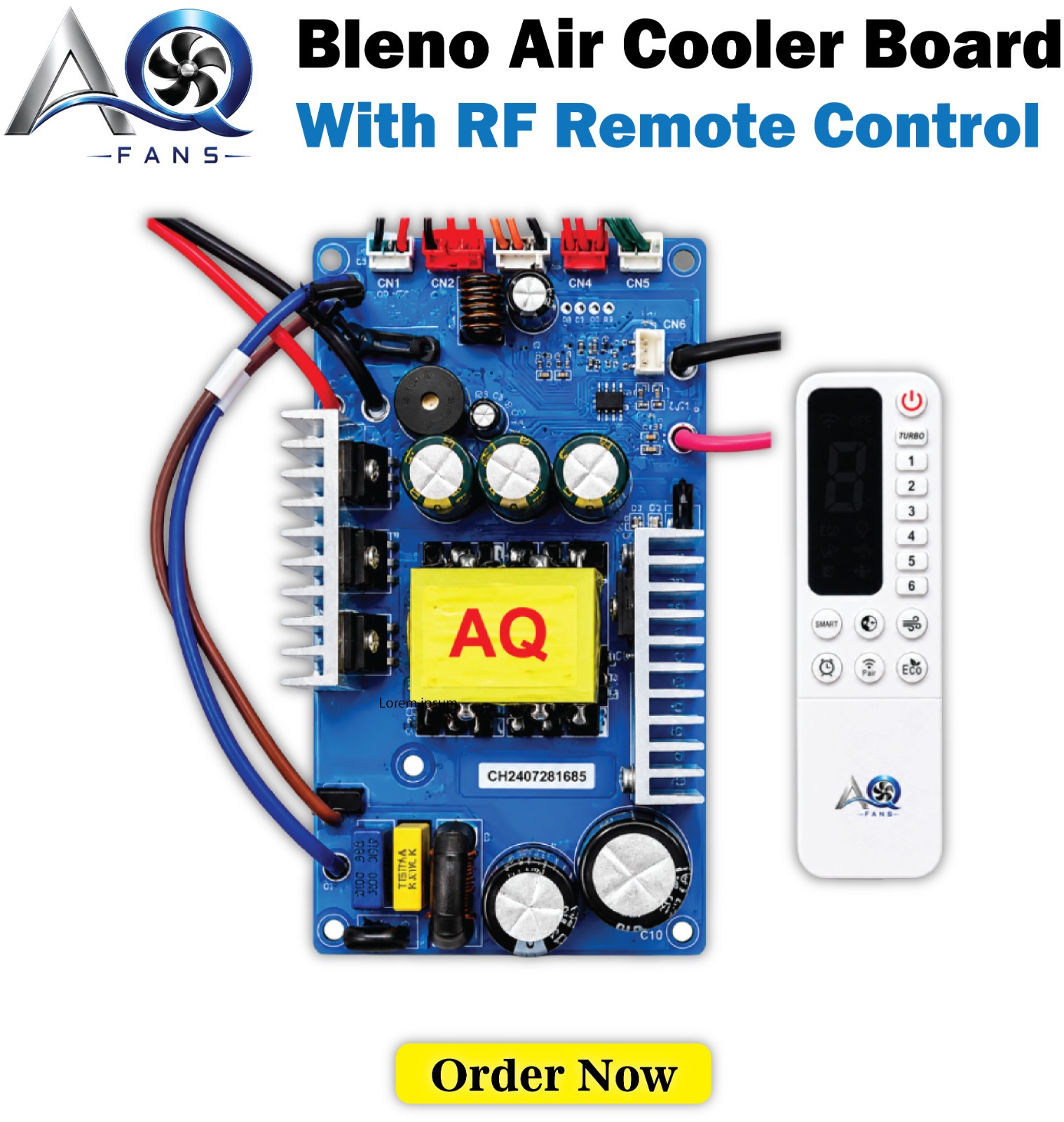 12V DC Bleno Cooler Kit – AC DC 100W Max with RF Remote Control, Pump & Moving Motor