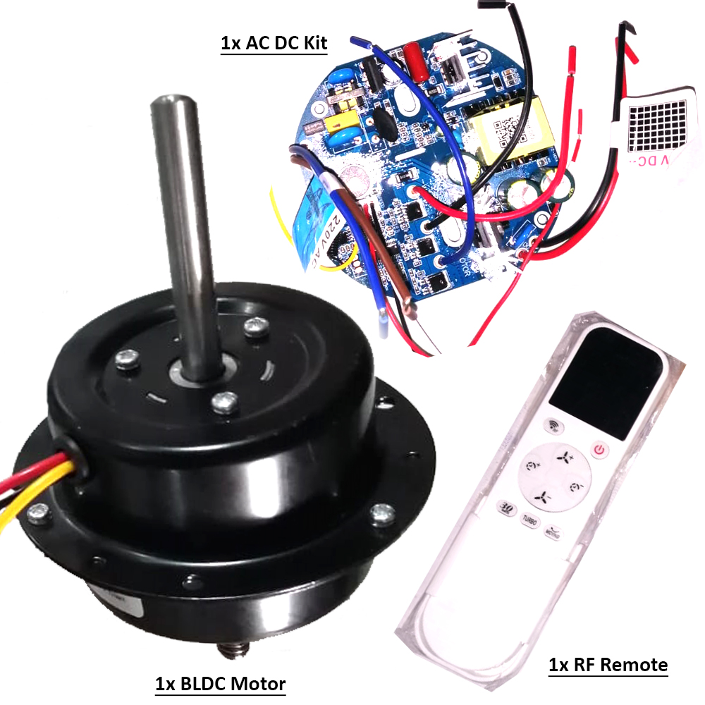 Mini BLDC Motor with AC DC and RF Remote Best for Bracket, Exhaust and Pedestal Fans