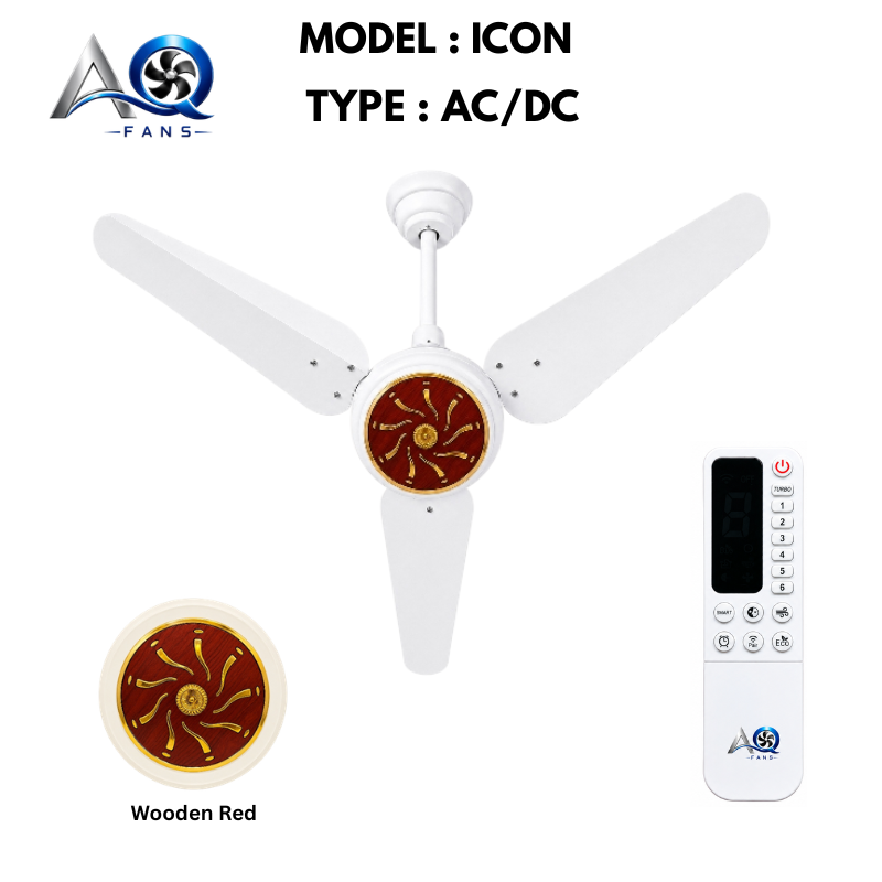 AQ AC DC Ceiling Fan 56 Inch with RF Remote Control Energy Saving Fans - Icon Model