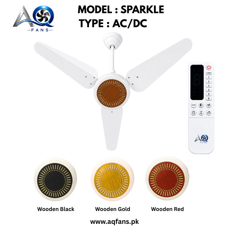 AQ AC DC Ceiling Fan 56 Inch with RF Remote Control Energy Saving Fans - Sparkle Model - Detail 1