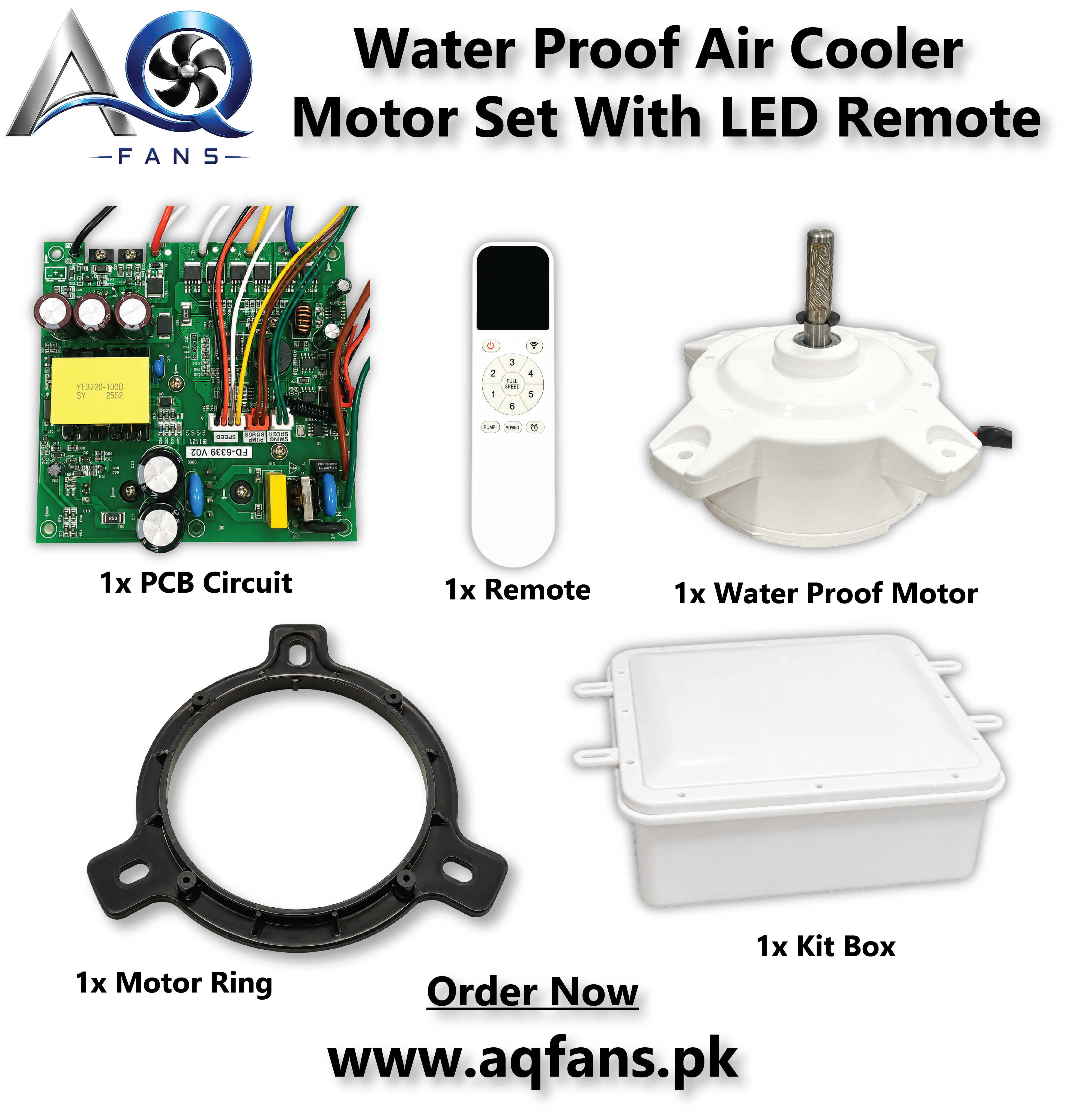 Water Proof Air Cooler Motor Set With Remote